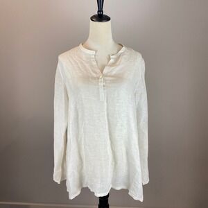 Eileen Fisher Tunic Women's Size Petite Large Silk Linen Blend